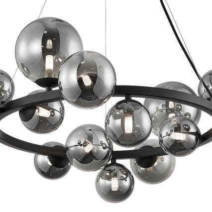 Chandelier on a string MILA 14xG9/9W/230V black/grey