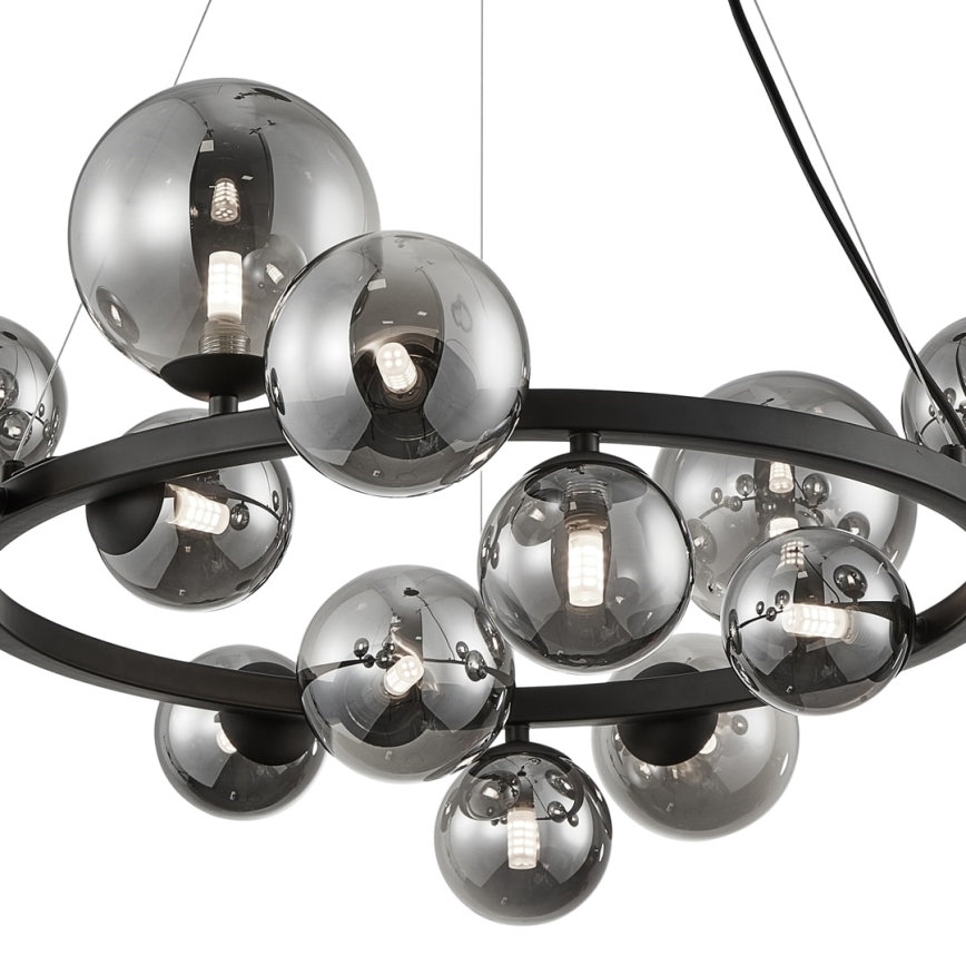 Chandelier on a string MILA 14xG9/9W/230V black/grey