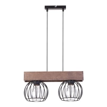 Chandelier on a string MILAN 2xE27/60W/230V wood