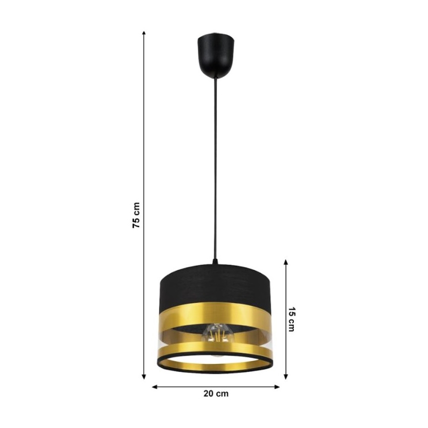 Chandelier on a string MILO 1xE27/60W/230V golden/black