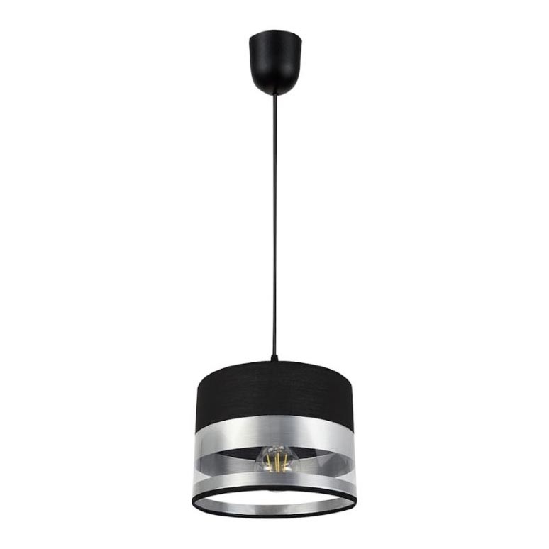Chandelier on a string MILO 1xE27/60W/230V silver/black