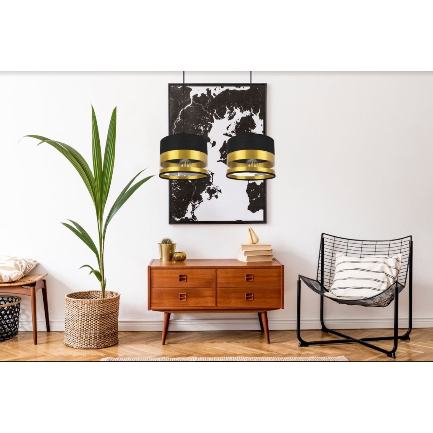 Chandelier on a string MILO 2xE27/60W/230V golden/black