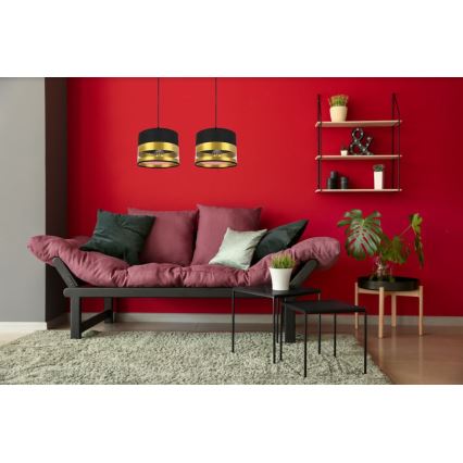 Chandelier on a string MILO 2xE27/60W/230V golden/black