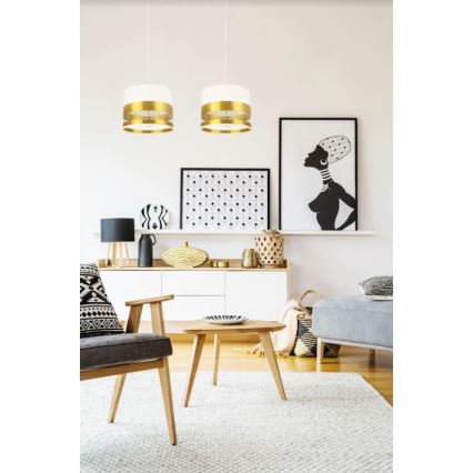 Chandelier on a string MILO 2xE27/60W/230V golden