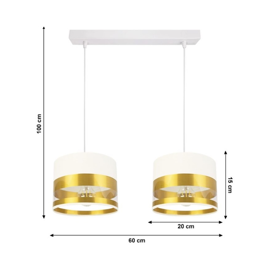 Chandelier on a string MILO 2xE27/60W/230V golden