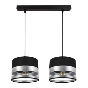 Chandelier on a string MILO 2xE27/60W/230V silver/black
