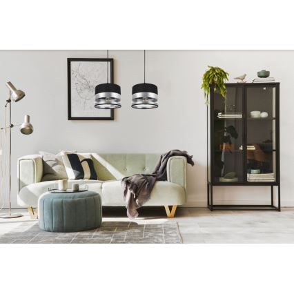 Chandelier on a string MILO 2xE27/60W/230V silver/black
