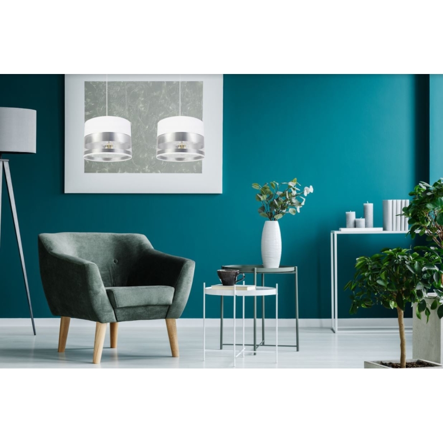 Chandelier on a string MILO 2xE27/60W/230V silver