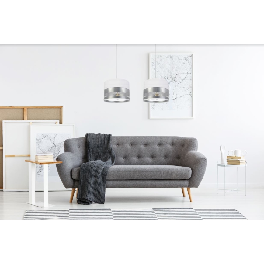 Chandelier on a string MILO 2xE27/60W/230V silver