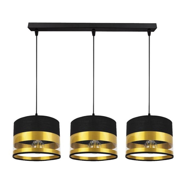 Chandelier on a string MILO 3xE27/60W/230V golden/black