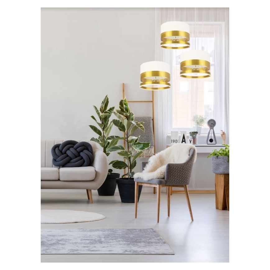 Chandelier on a string MILO 3xE27/60W/230V golden