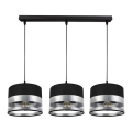Chandelier on a string MILO 3xE27/60W/230V silver/black