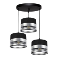 Chandelier on a string MILO 3xE27/60W/230V silver/black