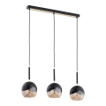 Chandelier on a string MILTONA 3xE27/60W/230V black/beige