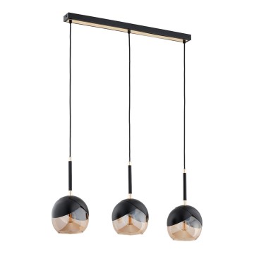 Chandelier on a string MILTONA 3xE27/60W/230V black/beige