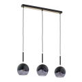 Chandelier on a string MILTONA 3xE27/60W/230V black/grey