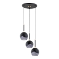 Chandelier on a string MILTONA 3xE27/60W/230V black/grey