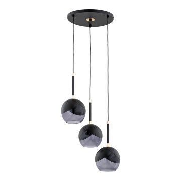 Chandelier on a string MILTONA 3xE27/60W/230V black/grey