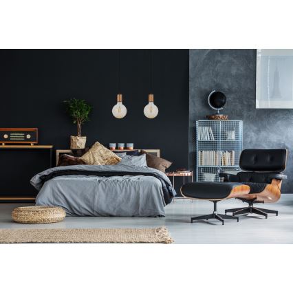 Chandelier on a string MIROS 2xE27/60W/230V black/copper