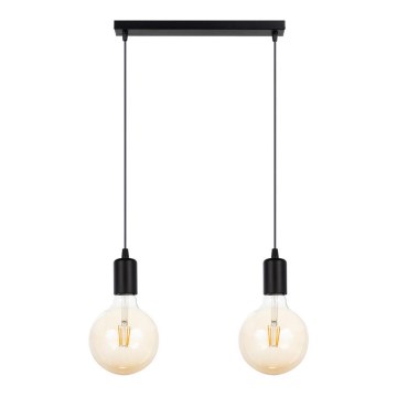 Chandelier on a string MIROS 2xE27/60W/230V black