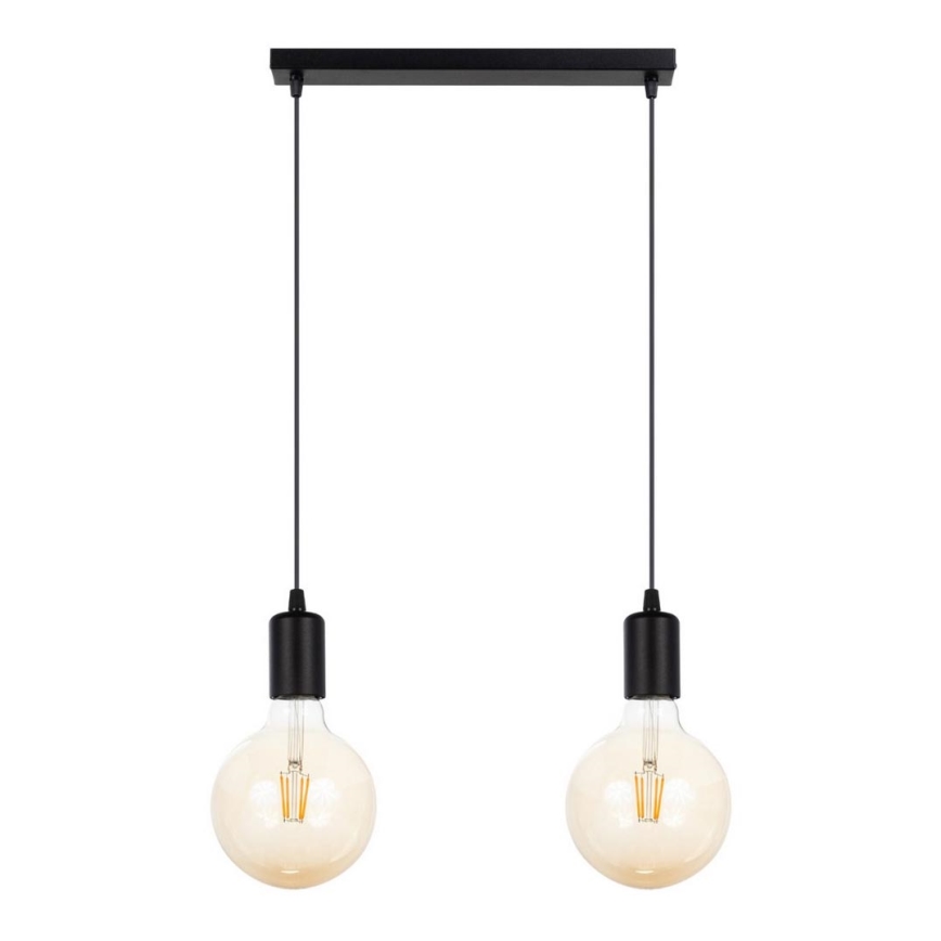Chandelier on a string MIROS 2xE27/60W/230V black