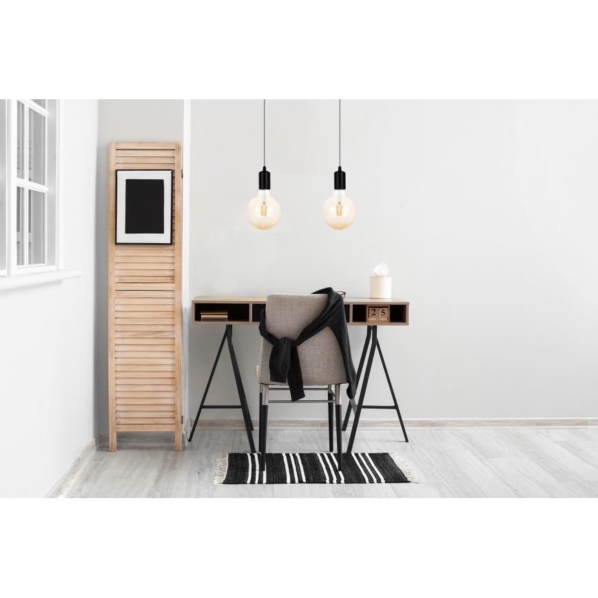 Chandelier on a string MIROS 2xE27/60W/230V black