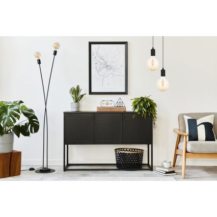 Chandelier on a string MIROS 2xE27/60W/230V round black