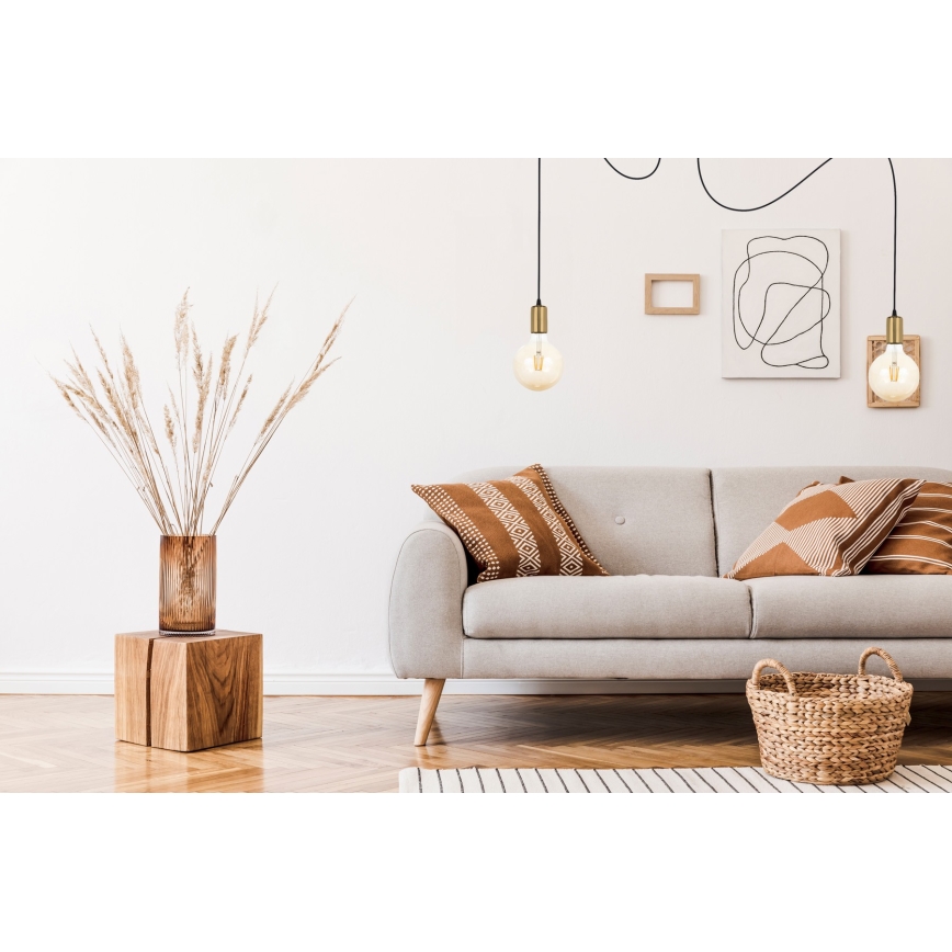 Chandelier on a string MIROS 2xE27/60W/230V spider black/gold