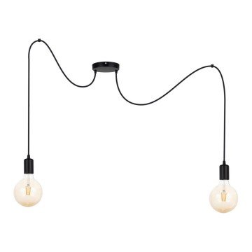 Chandelier on a string MIROS 2xE27/60W/230V spider black