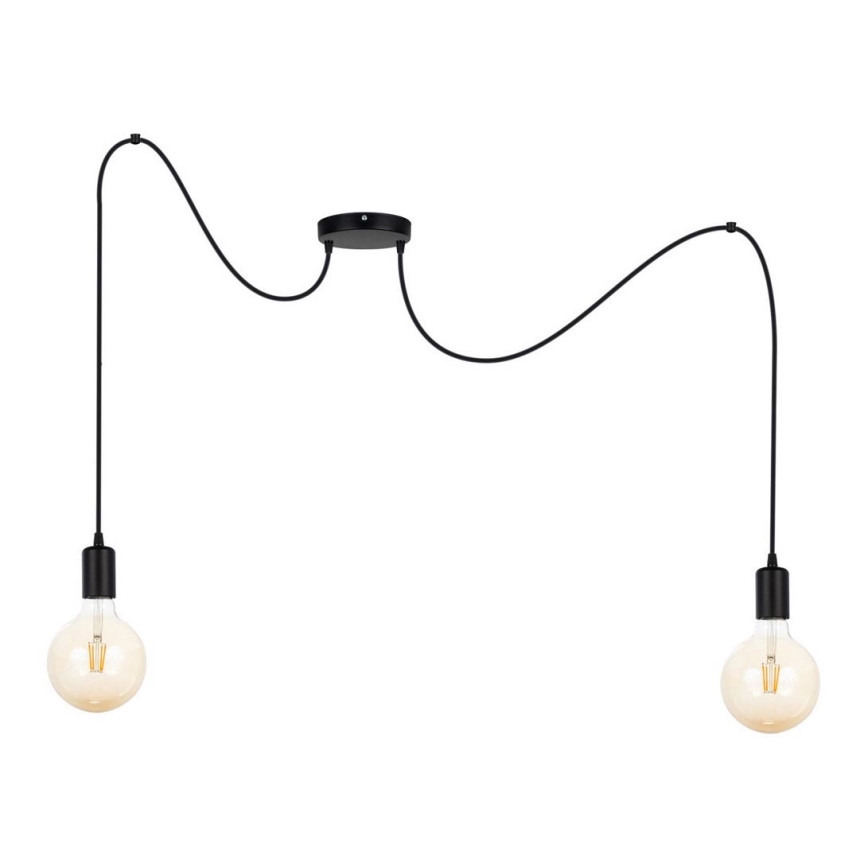 Chandelier on a string MIROS 2xE27/60W/230V spider black