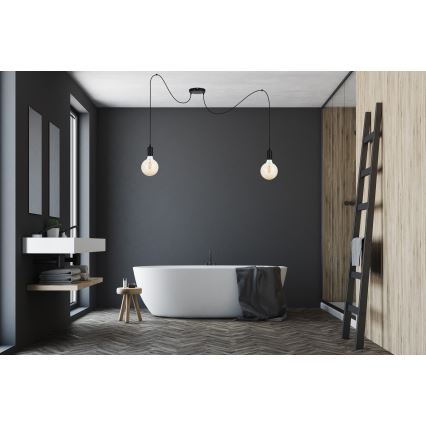 Chandelier on a string MIROS 2xE27/60W/230V spider black