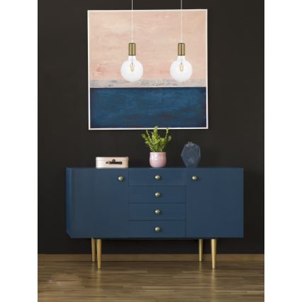Chandelier on a string MIROS 2xE27/60W/230V white/golden