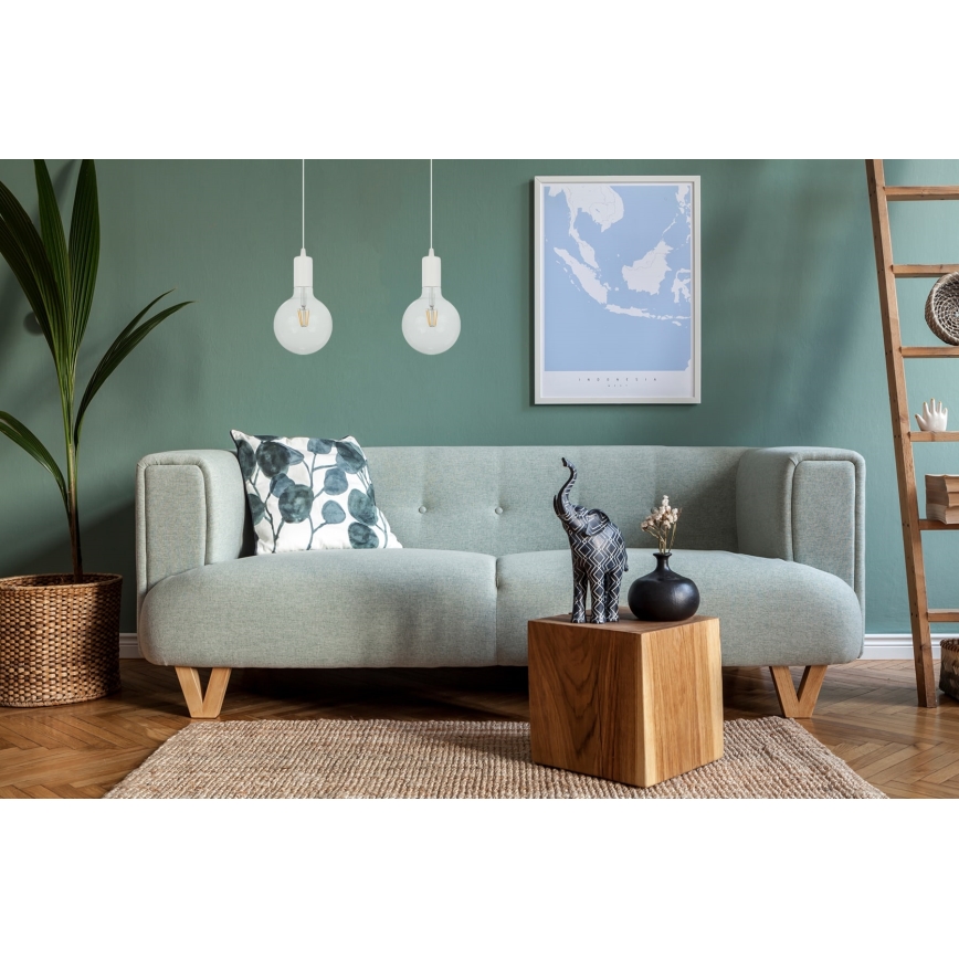 Chandelier on a string MIROS 2xE27/60W/230V white