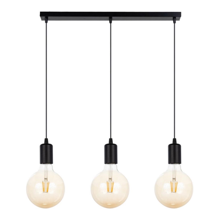 Chandelier on a string MIROS 3xE27/60W/230V black