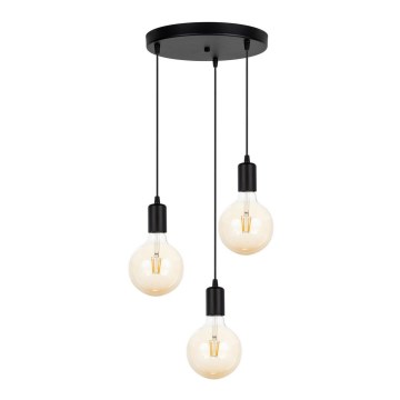 Chandelier on a string MIROS 3xE27/60W/230V round black