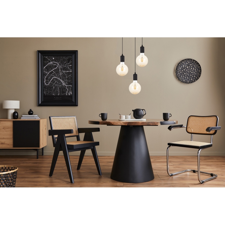 Chandelier on a string MIROS 3xE27/60W/230V round black
