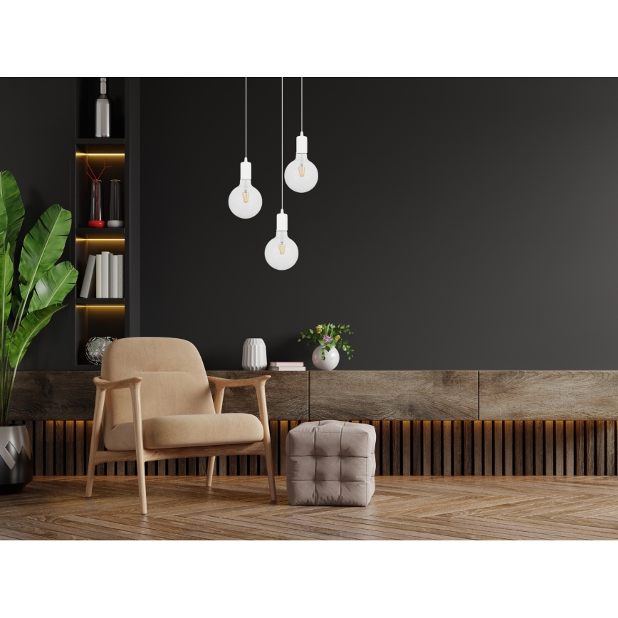 Chandelier on a string MIROS 3xE27/60W/230V round white