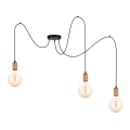 Chandelier on a string MIROS 3xE27/60W/230V spider black/copper