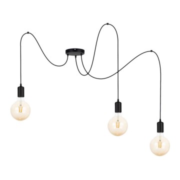 Chandelier on a string MIROS 3xE27/60W/230V spider black