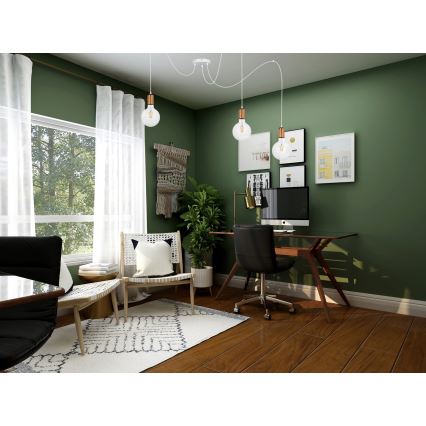 Chandelier on a string MIROS 3xE27/60W/230V spider white/copper