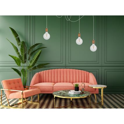 Chandelier on a string MIROS 3xE27/60W/230V spider white/copper