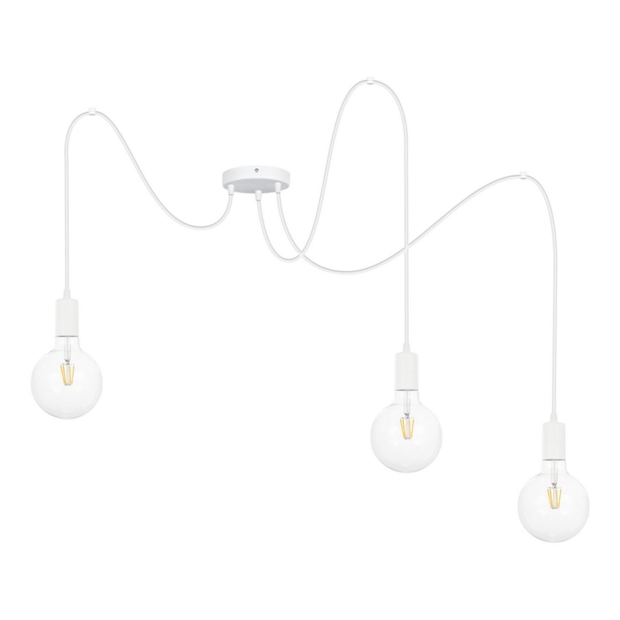 Chandelier on a string MIROS 3xE27/60W/230V spider white