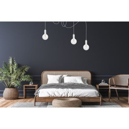 Chandelier on a string MIROS 3xE27/60W/230V spider white