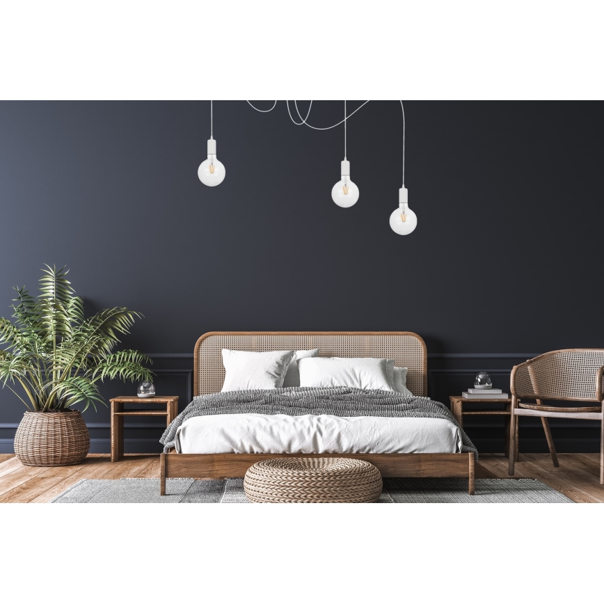 Chandelier on a string MIROS 3xE27/60W/230V spider white