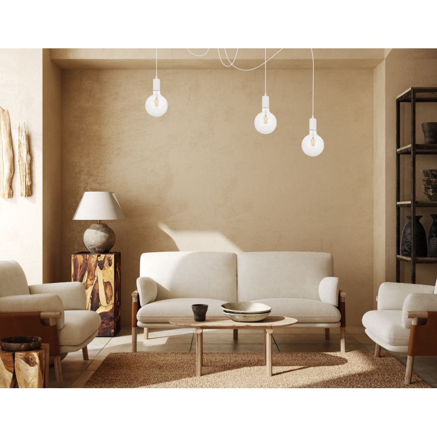 Chandelier on a string MIROS 3xE27/60W/230V spider white