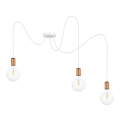 Chandelier on a string MIROS 3xE27/60W/230V white/copper