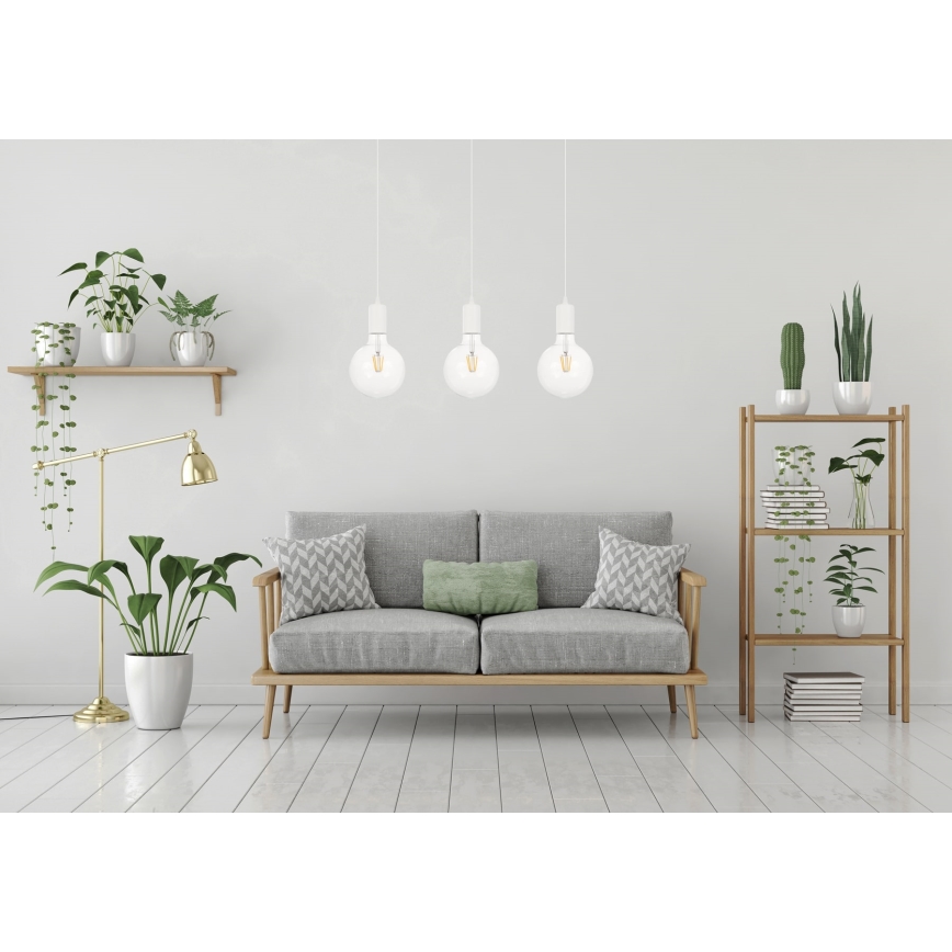 Chandelier on a string MIROS 3xE27/60W/230V white
