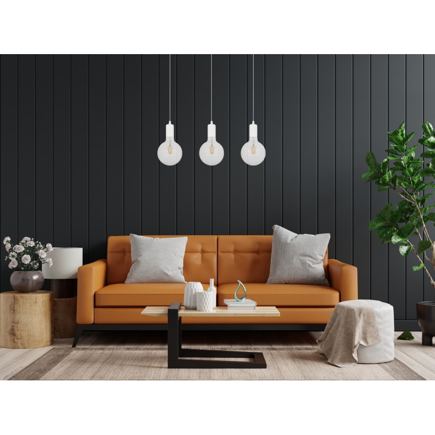 Chandelier on a string MIROS 3xE27/60W/230V white