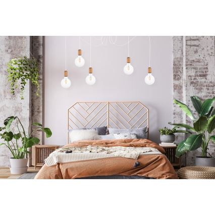 Chandelier on a string MIROS 5xE27/60W/230V spider white/copper