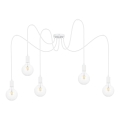 Chandelier on a string MIROS 5xE27/60W/230V spider white